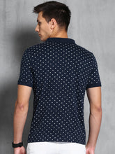 WROGN Navy Printed Polo T-shirt