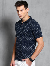 WROGN Navy Printed Polo T-shirt